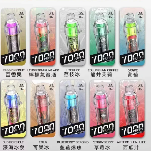 Hebat 喜貝一次性電子煙7000口/可充電設計